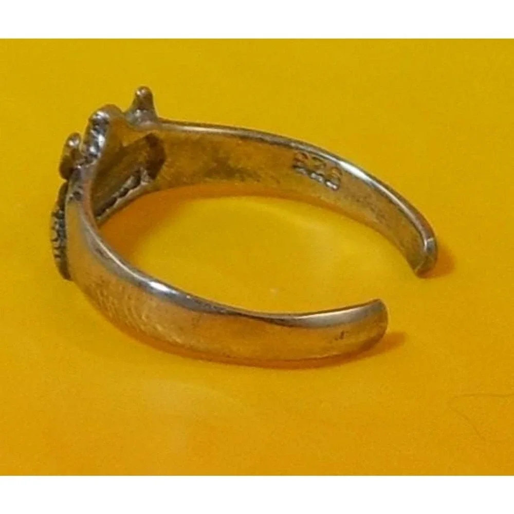 Vintage Sterling Silver Lucky Sexy Fun Elephant Toe Ring Boho Beach Foot Jewelry - Picture 3 of 7